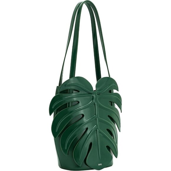 Women's Green Cecelia Leaf Shape Shoulder Bag - Picture 4 of 4